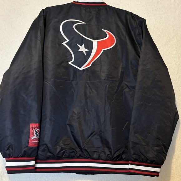 NWT Houston Texans Vintage Style Navy NFL Team Apparel Bomber Jacket Mens XXL - Picture 2 of 11